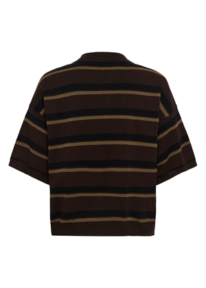 Taia ss polo bluse Mole/Black Military Gestuz